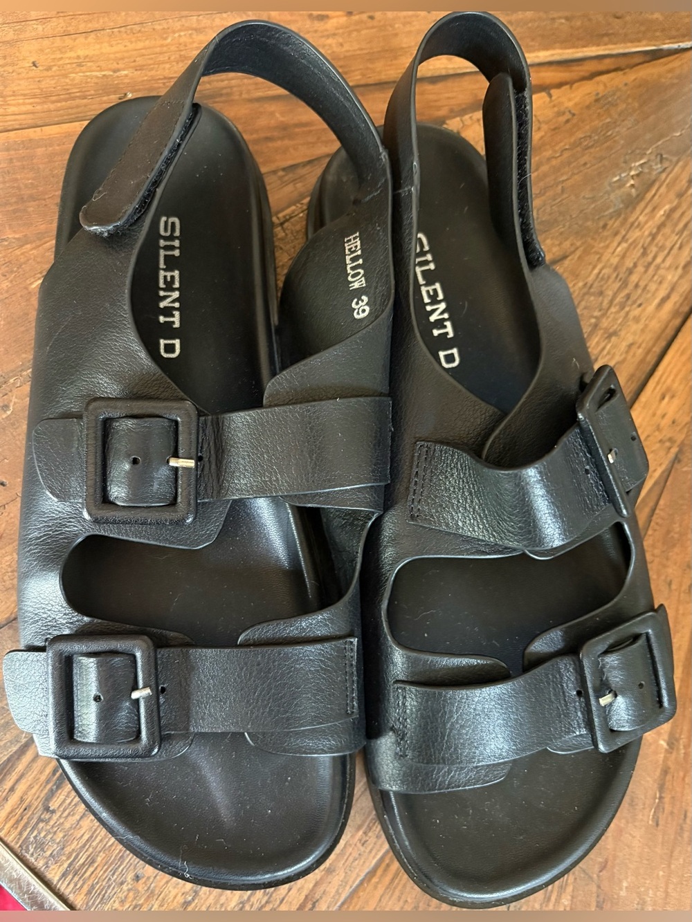 Anthropologie Silent D Hellow Leather Buckle Sandals 39/8.5-9